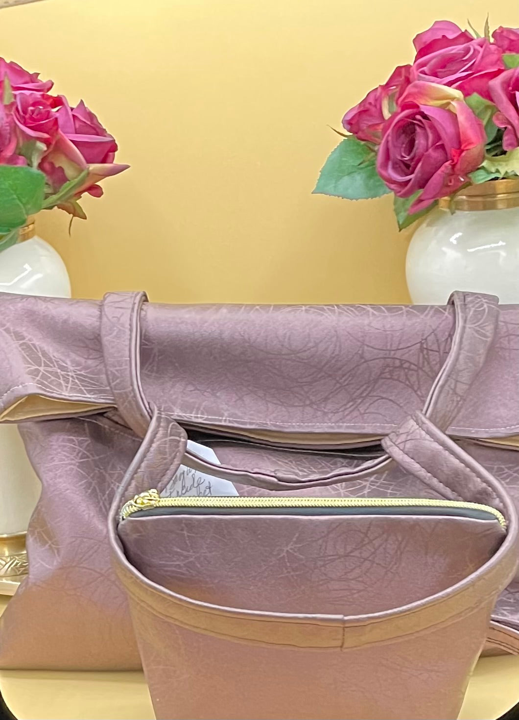 Fold over Tote/with zippered pouch