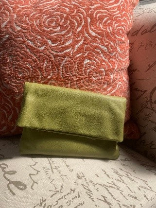 Lime Green Fold over Clutch