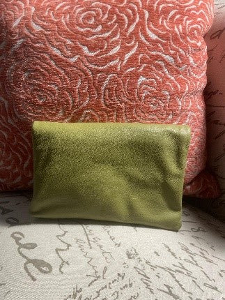 Lime Green Fold over Clutch
