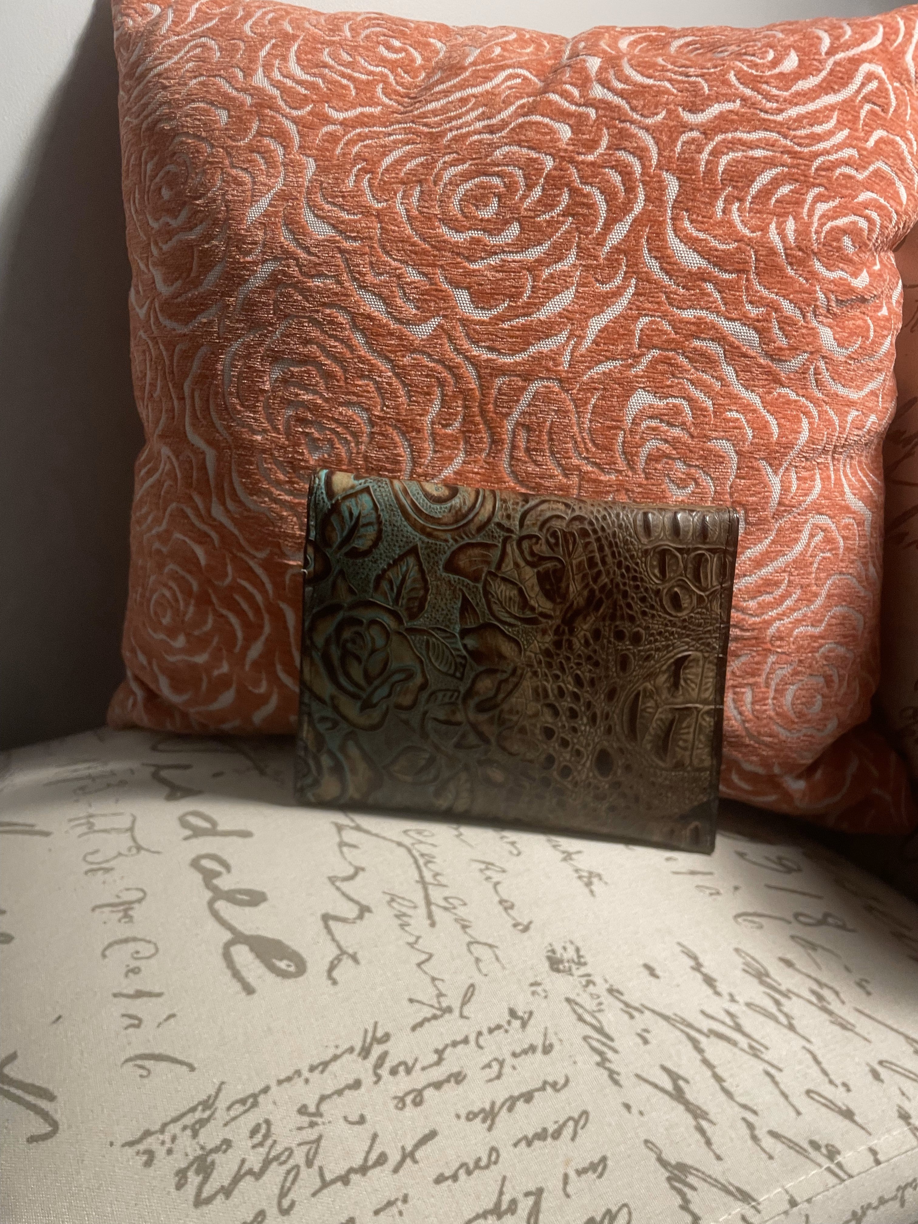 Medium Size Exotic Leather Embossed Clutch