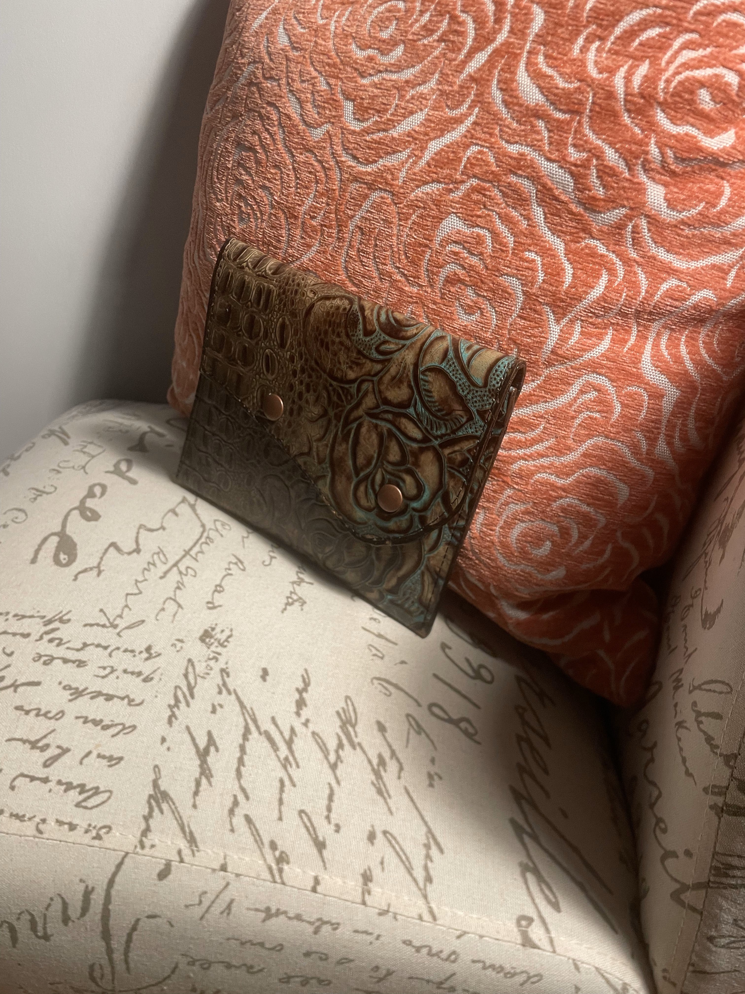 Medium Size Exotic Leather Embossed Clutch